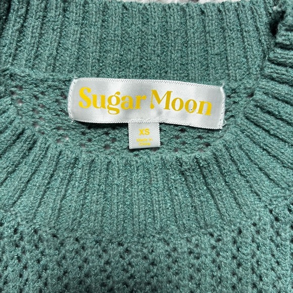 Sugar Moon Sweater Womens Extra Small Crewneck Nya Icon Pullover Green Butterfly - Picture 2 of 4